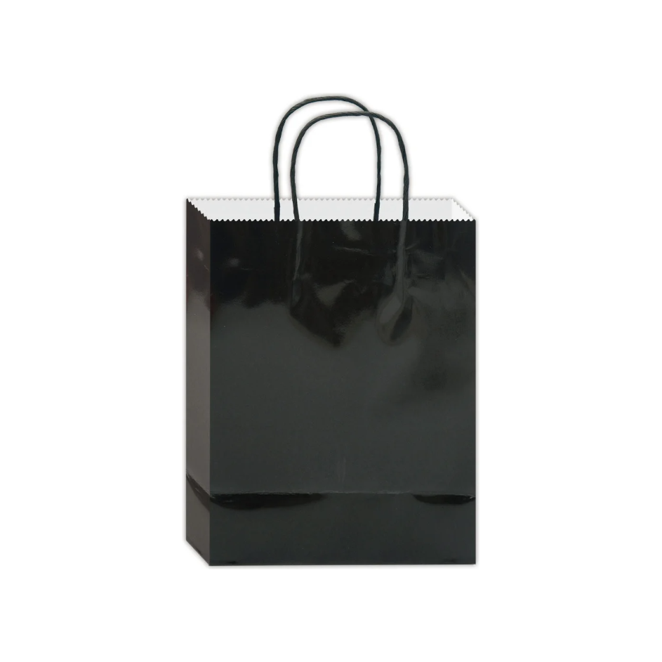 Glossy Gift Bag Black 8.8x5.5x3.5"