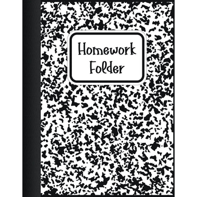 homework folder cover - composition notebook 8.5" x 11" 12/pk