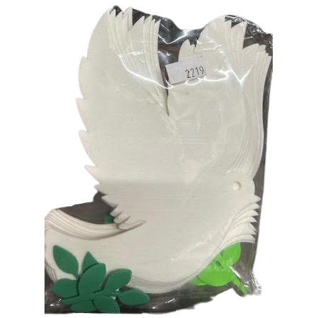 Peace Dove Foam 10 Pigeons 7.75x4.75 Plus 10 Leaves of Olive (Discontinued)