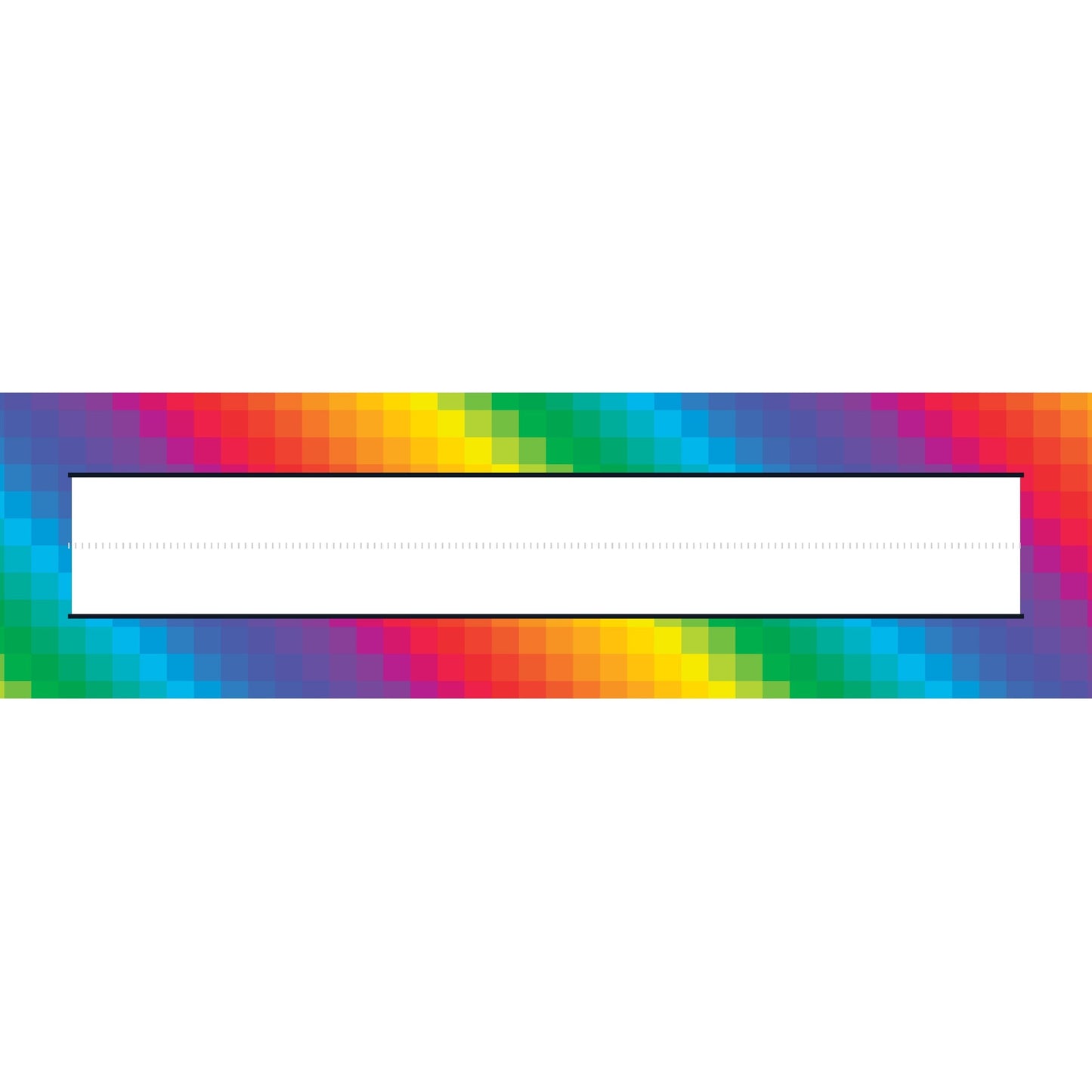 desk name strips - rainbow square pixels