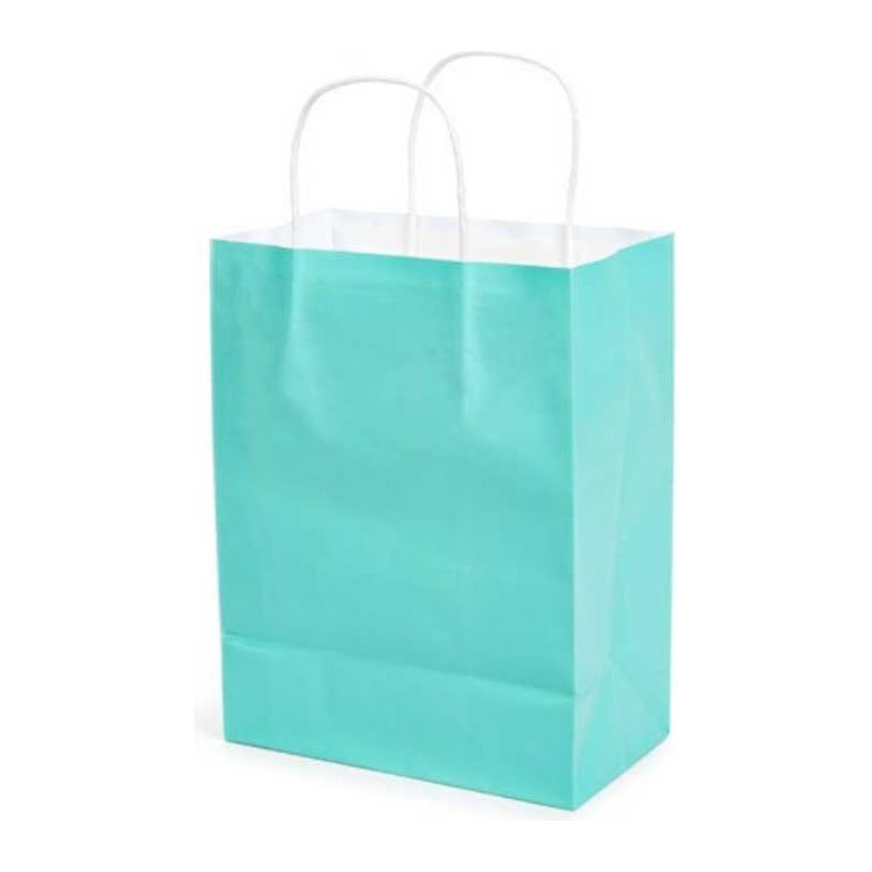 Paper Bag with Handles Light Blue 8" x 10"