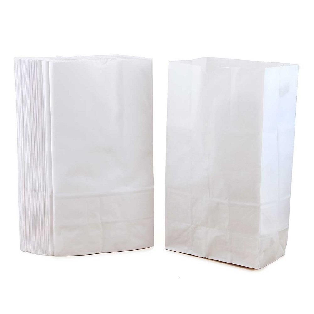Gusseted Paper Bags (Large 6 x 3.5 x 11, White, 100)