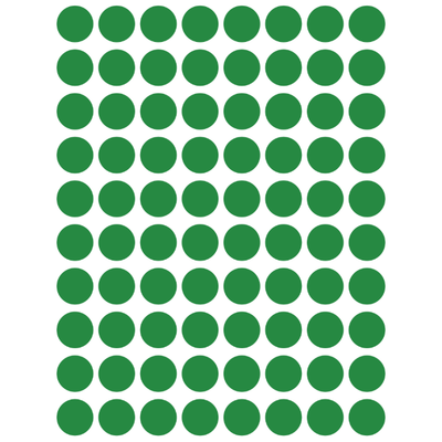 Color Coding Dot Stickers All 1/2" Green 13mm Color Print 32/pk