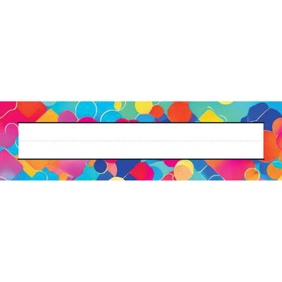 desk name strips - colorful overlapping shapes