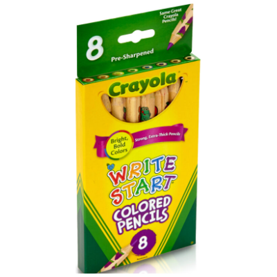Crayola 8 Ct Write Start Colored Pencils 3/4 Length