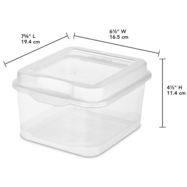 Storage Container With Fliptop 7.5" x 6.5" x 4.5"