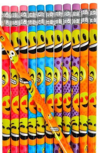 Emoticon Smiley Pencils 7.5" 12/pk (discontinued)