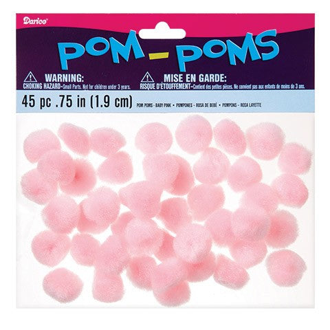 Pom Poms (Hot Pink, 3/4", 100 Pack)