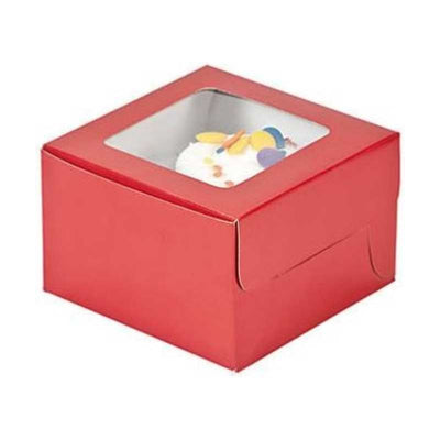 Paper Red Cupcake Boxes 12/pk