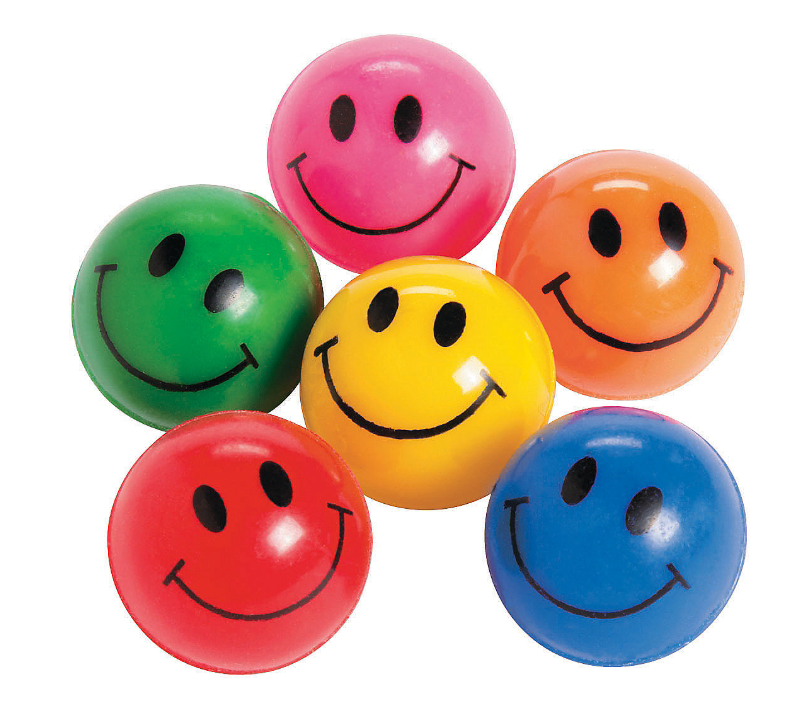 Smile Face 1" Bouncing Balls 12/pk