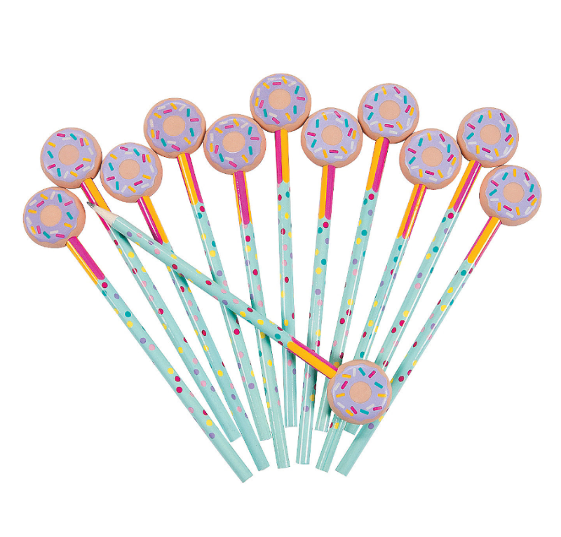 Donut Party Pencils with Eraser Topper 12/pk