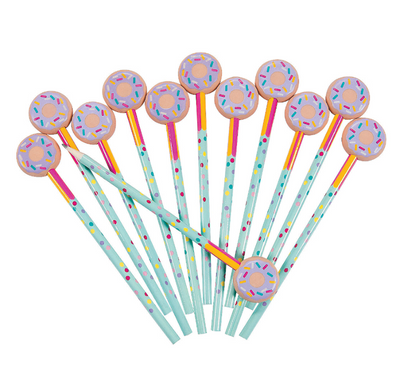 Donut Party Pencils with Eraser Topper 12/pk