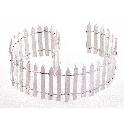 Wood Picket Fence - White - 18 x 2 inches