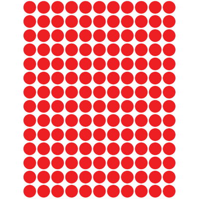 Color Coding Dot Stickers All 1/4" Red 10mm Color Print 32/pk