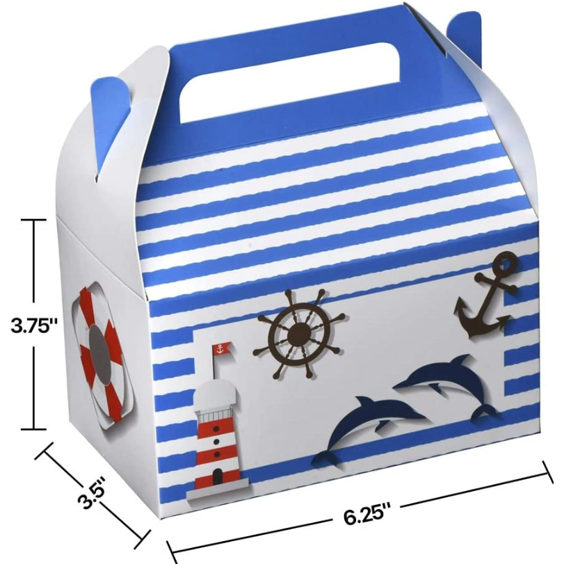 Paper Treat Boxes Sailor 6.25" X 3.75" X 3.5" 10 Pack