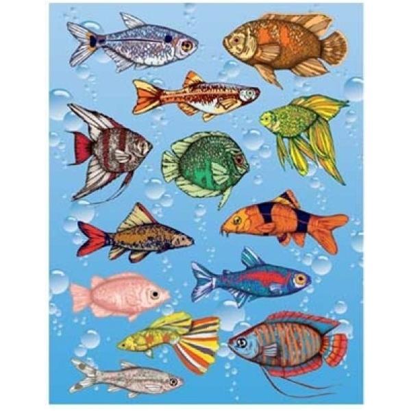 Fish Die Cut Stickers (25 Sheets)