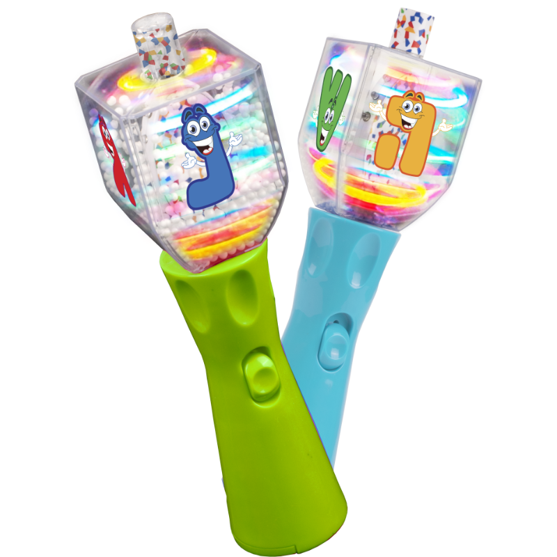 Spinning Lights & Chanukah Music Dreidel Yiddish