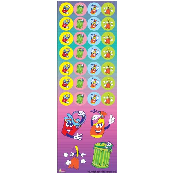 Cleaning Garbage Dot Stickers .5" (6 Sheets)