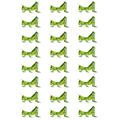 Grass Hopper Stickers Die Cut 1 1/4" X 3/4" Oval 35mm x 18mm Clear 10/pk