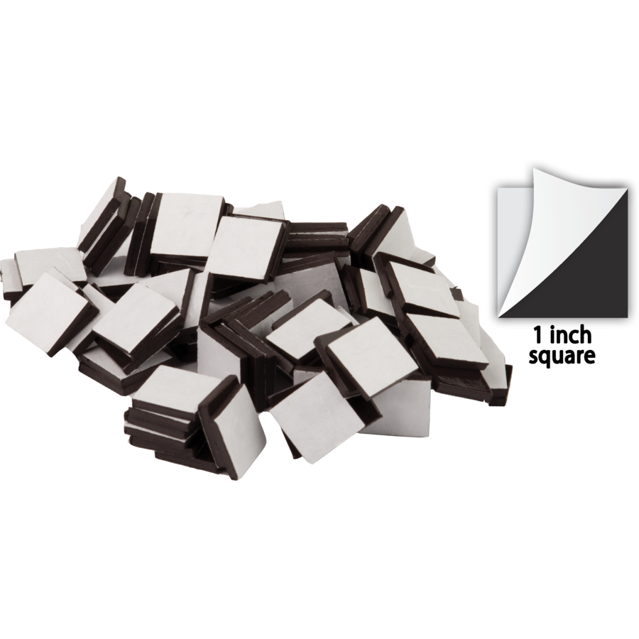 Adhesive Magnetic Squares 1" 50/Pack