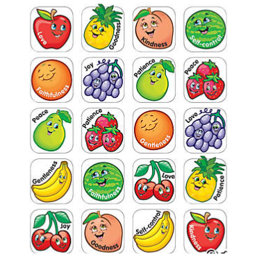 Fruit of the Spirit Stickers 1" 120/pk