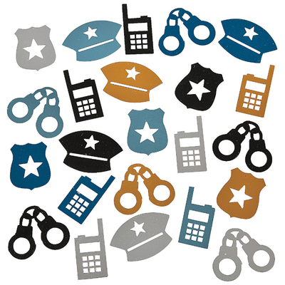 Police Party Confetti  1/4" - 1"  2 oz