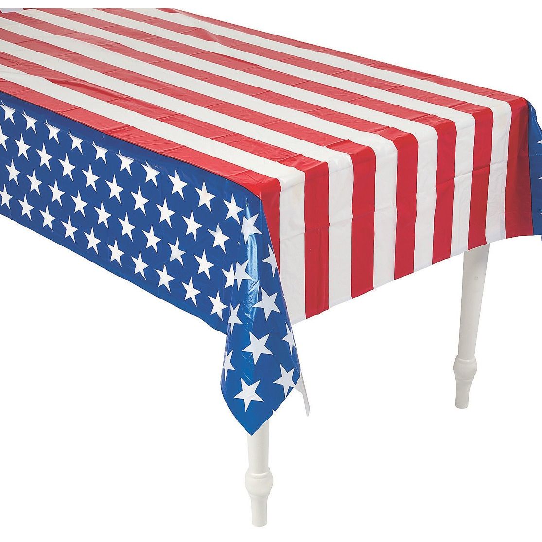Patriotic Flag Print Tablecloth 54" x 108" - 1Pc.