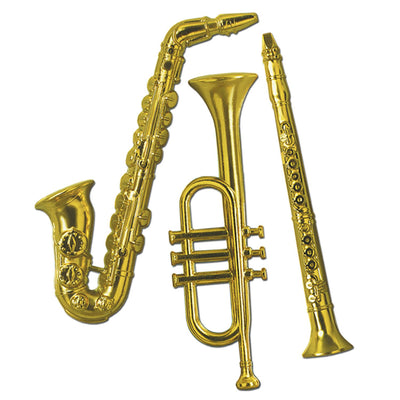Gold Plastic Musical Instruments 16"-21" 1 set of 3