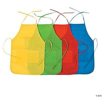 Colored Child’s Aprons with Pockets, 12/pk