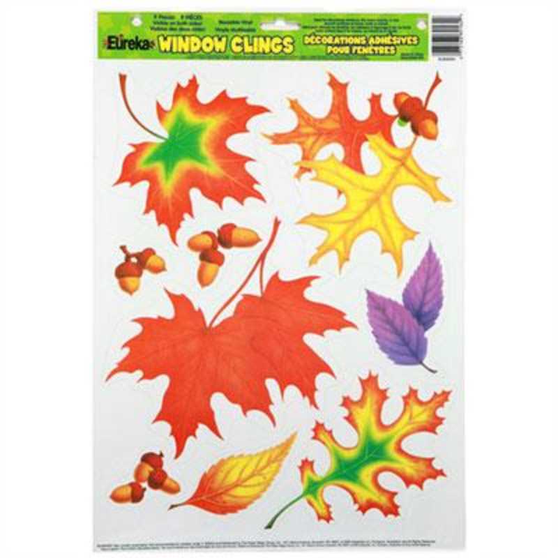 Fall Leaves Window Clings 12" X 17" 1pk