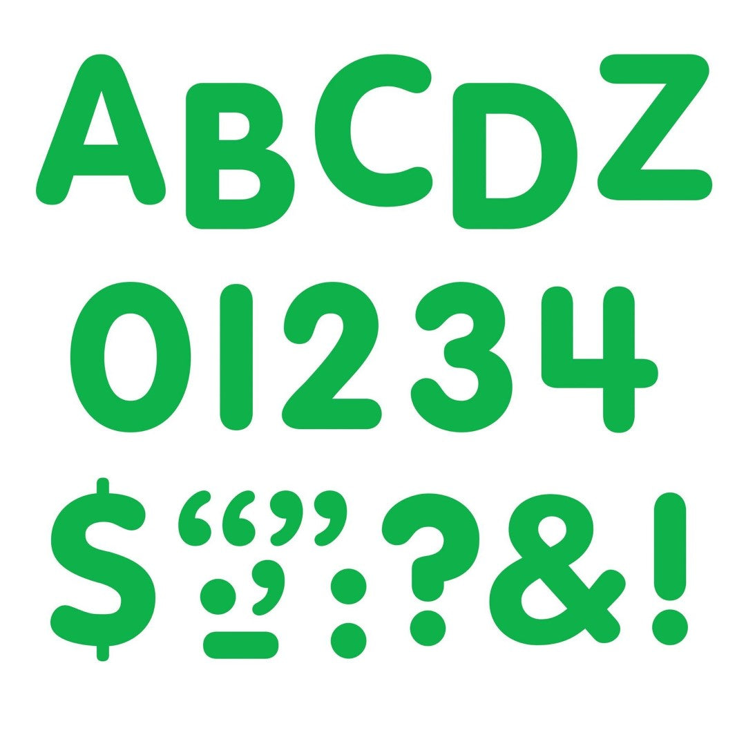 Green Casual Uppercase Letters 4" 1/pk