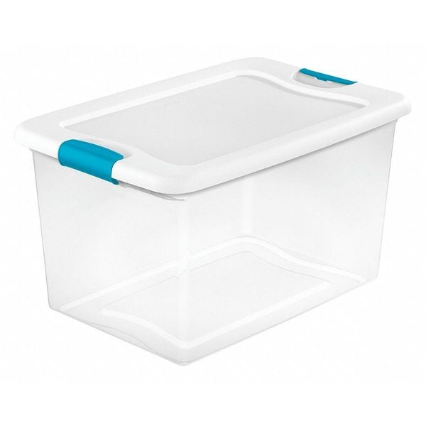 Clear Plastic Storage Container 64 Qt With Lid 24 x 16 x 13.5