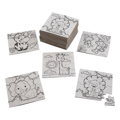 Color Your Own Animal Puzzles, 4" x 4", Bulk 50/pk