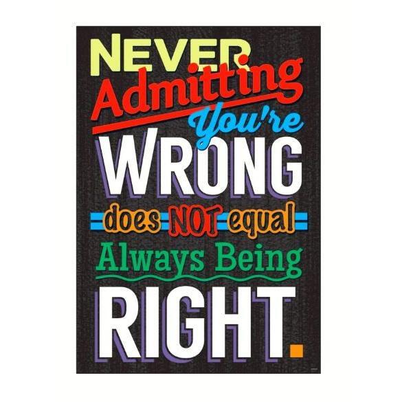 Never Admitting You're Wrong...Poster (Discontinued)