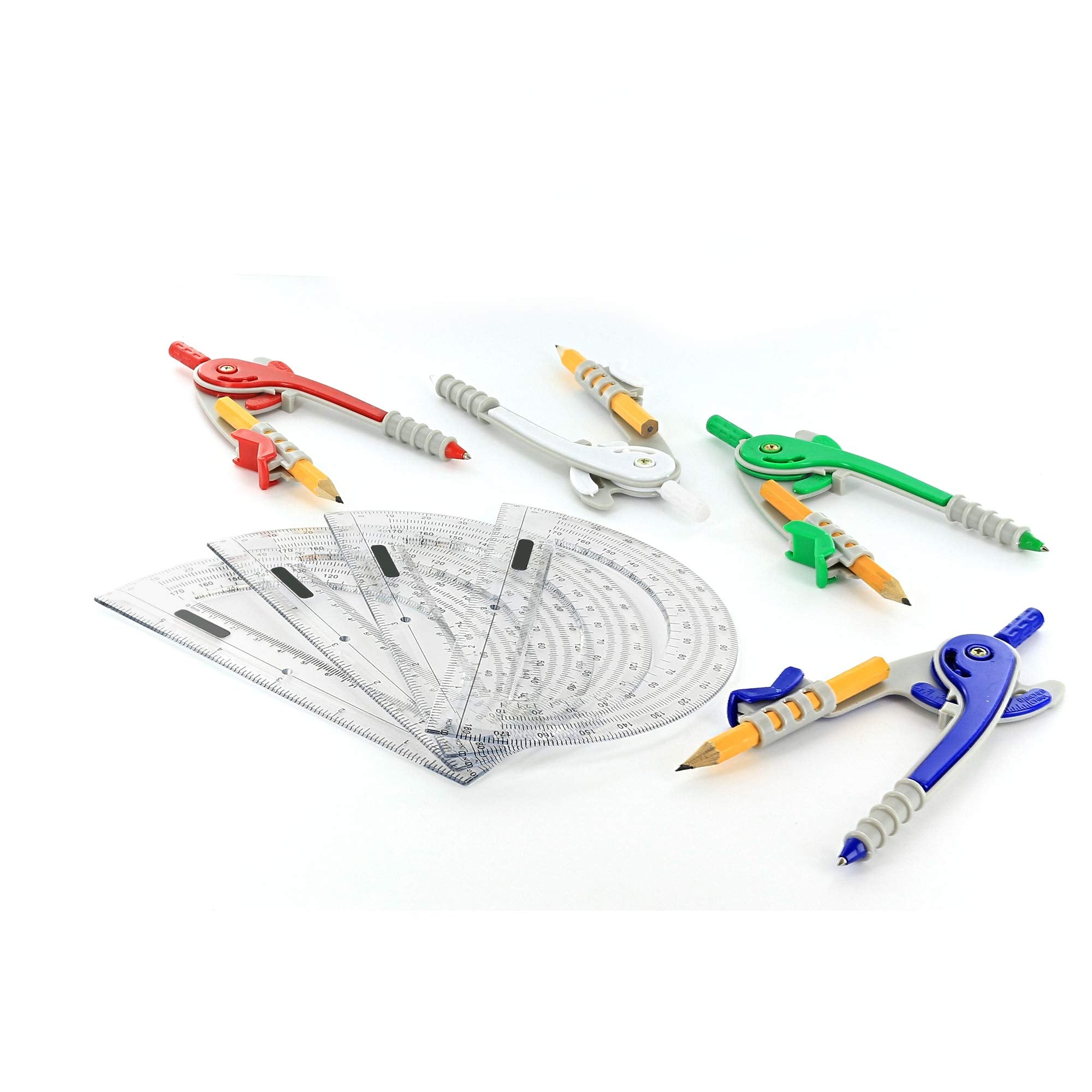 Protactor Compass Set Protractor Compass Set 2 Pieces | Geometry Kit - Desk – Skool Krafts