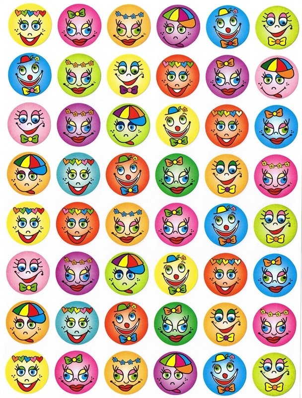 Decorative Smiley Face Stickers 1/2" (10 Sheets) (closeout)