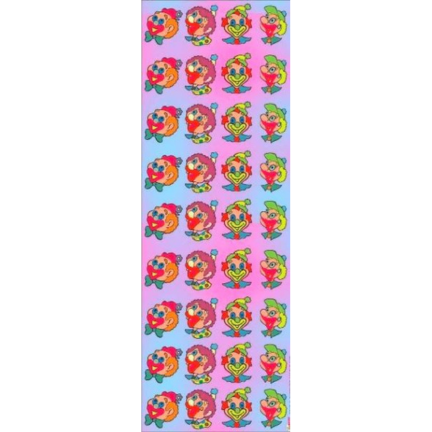 Purim Clown Head Stickers (25 Stickers)