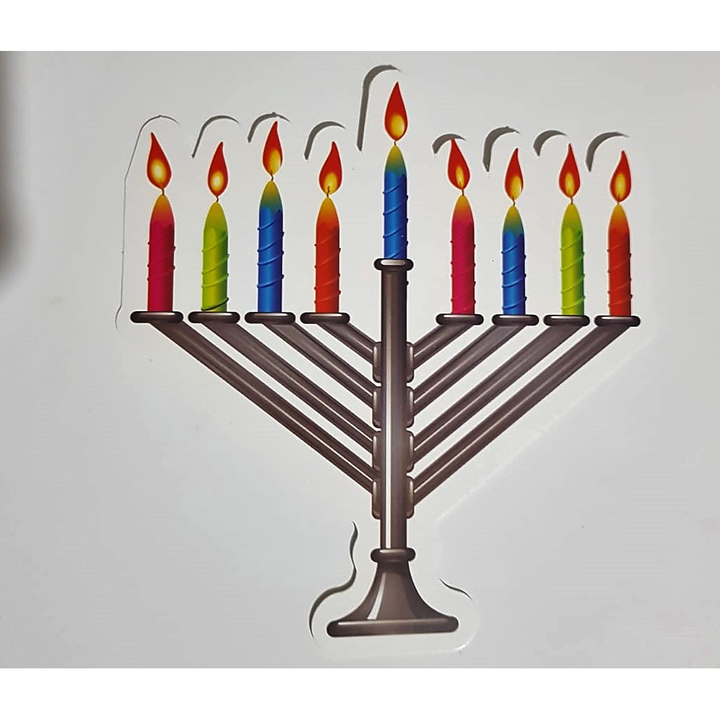 Large Menorah Cutout 5" 20/pk