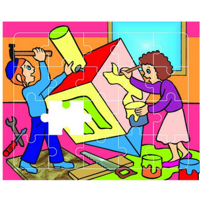 Chanukah Dreidel Menorah 20 Piece Wood Puzzle 8.5×11