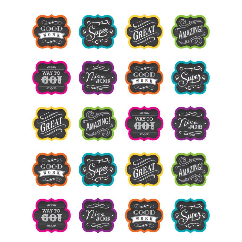Chalkboard Brights Stickers 1" 120/pk