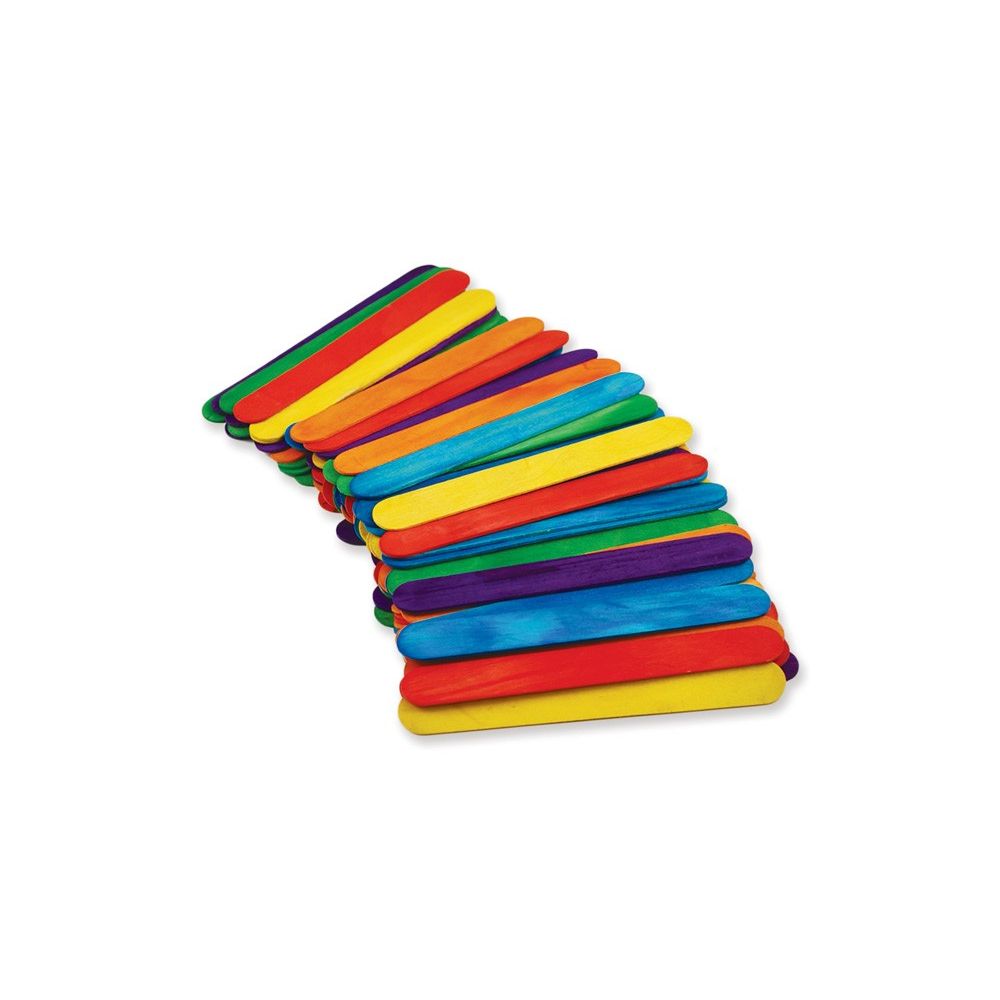 Jumbo Colored Craft Sticks 6" x 3/4" 50/pk