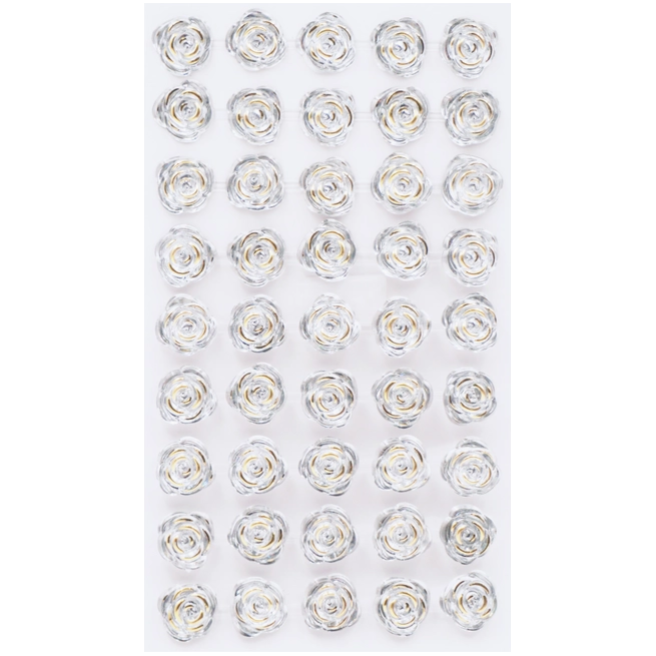 Adhesive Rhinestone Rose Clear 12mm 45/pk