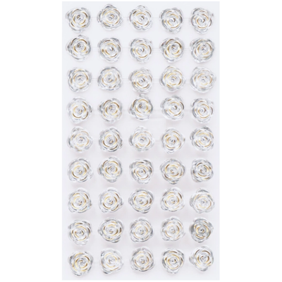 Adhesive Rhinestone Rose Clear 12mm 45/pk