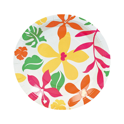 Luau Party Floral Paper Dinner Plates 50/pk