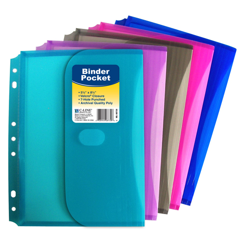 Mini Size Binder Pocket, Side Loading,1pc