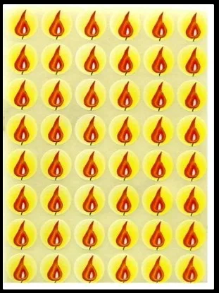 Flame Round Stickers 3/4" 10/Sheets