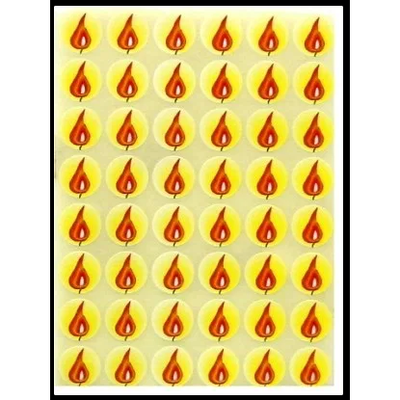 Flame Round Stickers 3/4" 10/Sheets