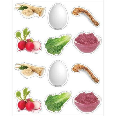 Die-cut Seder Plate Symbol Stickers 6 Sheets