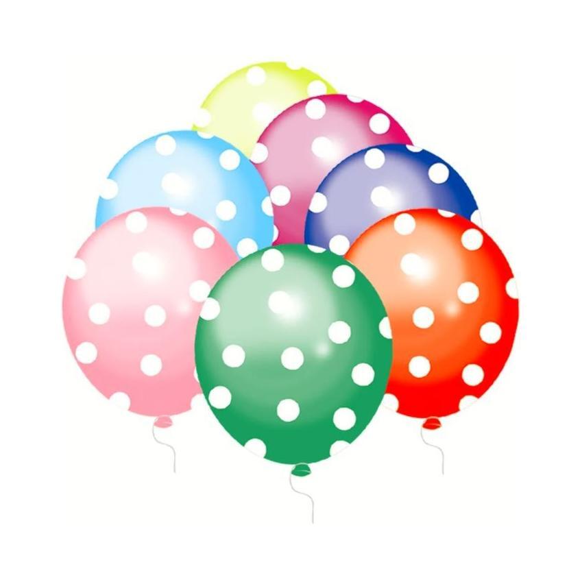Dotted Balloons 12" assorted 8/pk