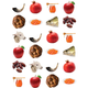 Rosh Hashana Assorted stickers 1" Round 25mm Color Print 10/pk